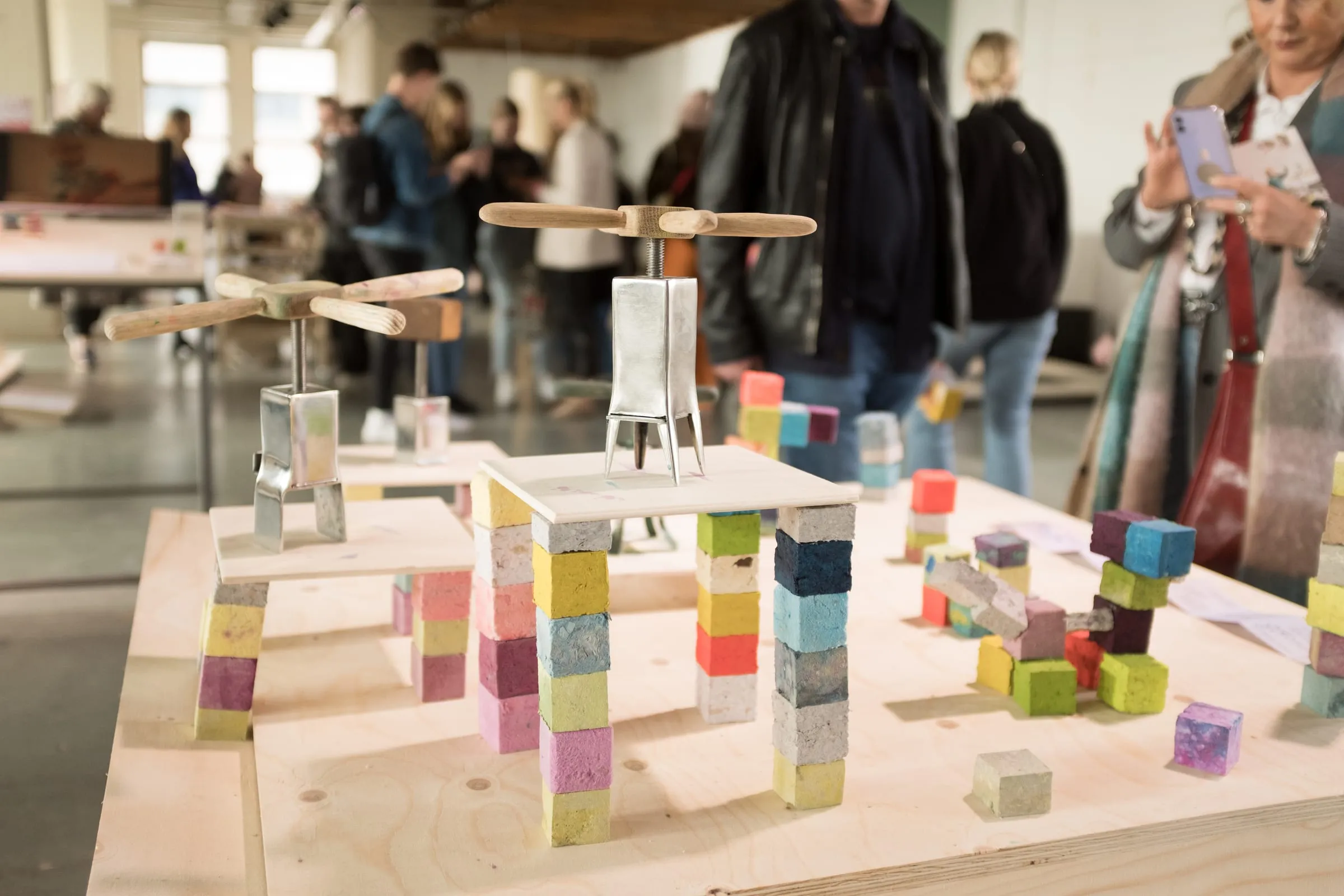 Blocks in use at a workshop