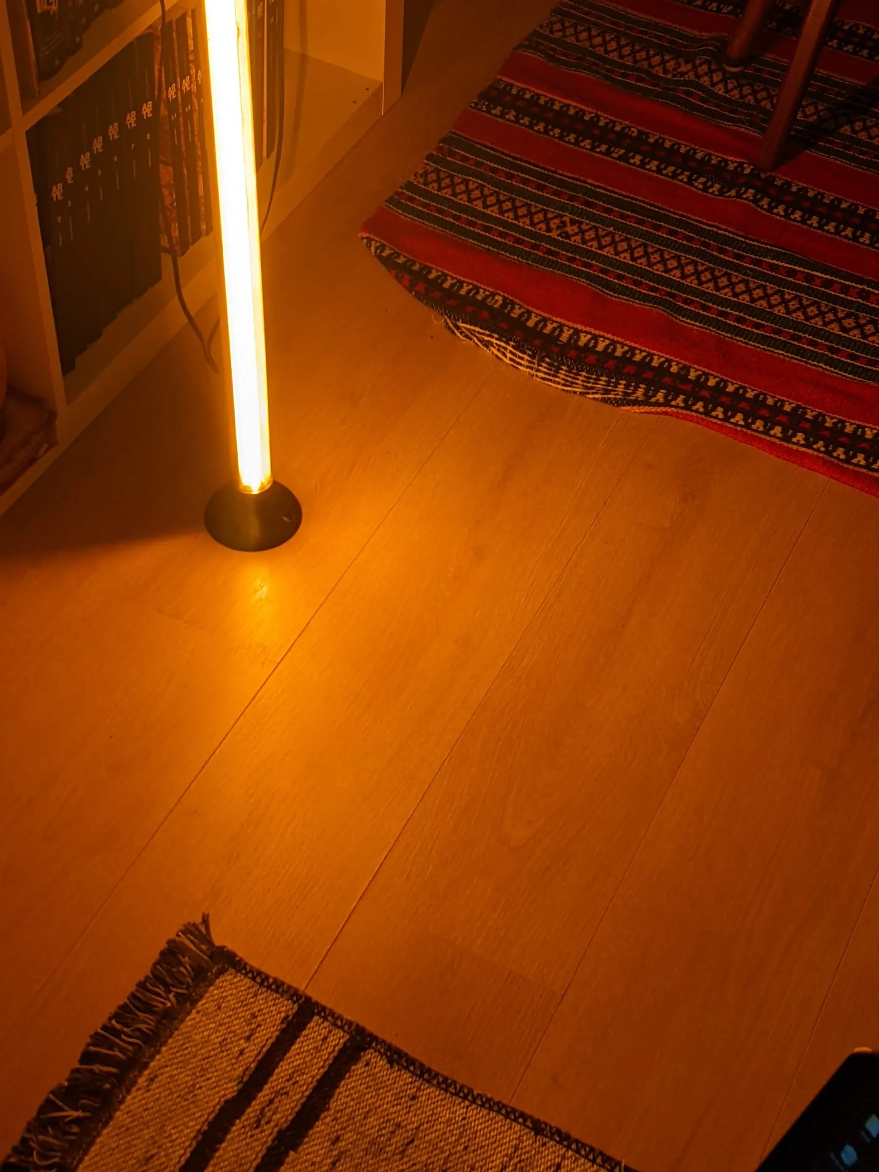 The column lit in a room